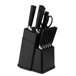 Premium 13-Piece Stainless Steel Kitchen Knife Set Includes Chef Knife, Japanese Knife, Bread Knife, Steak Knives and Kitchen Scissors, Washable, Ideal Gift Set