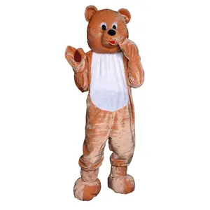 Teddy Bear Mascot For Teens |  Full Body Plush Suit with Animal Head Mask and Shoe Covers – Perfect for Halloween, Theme Parties, School Events & Costume Party -  Funny Cosplay Costume
