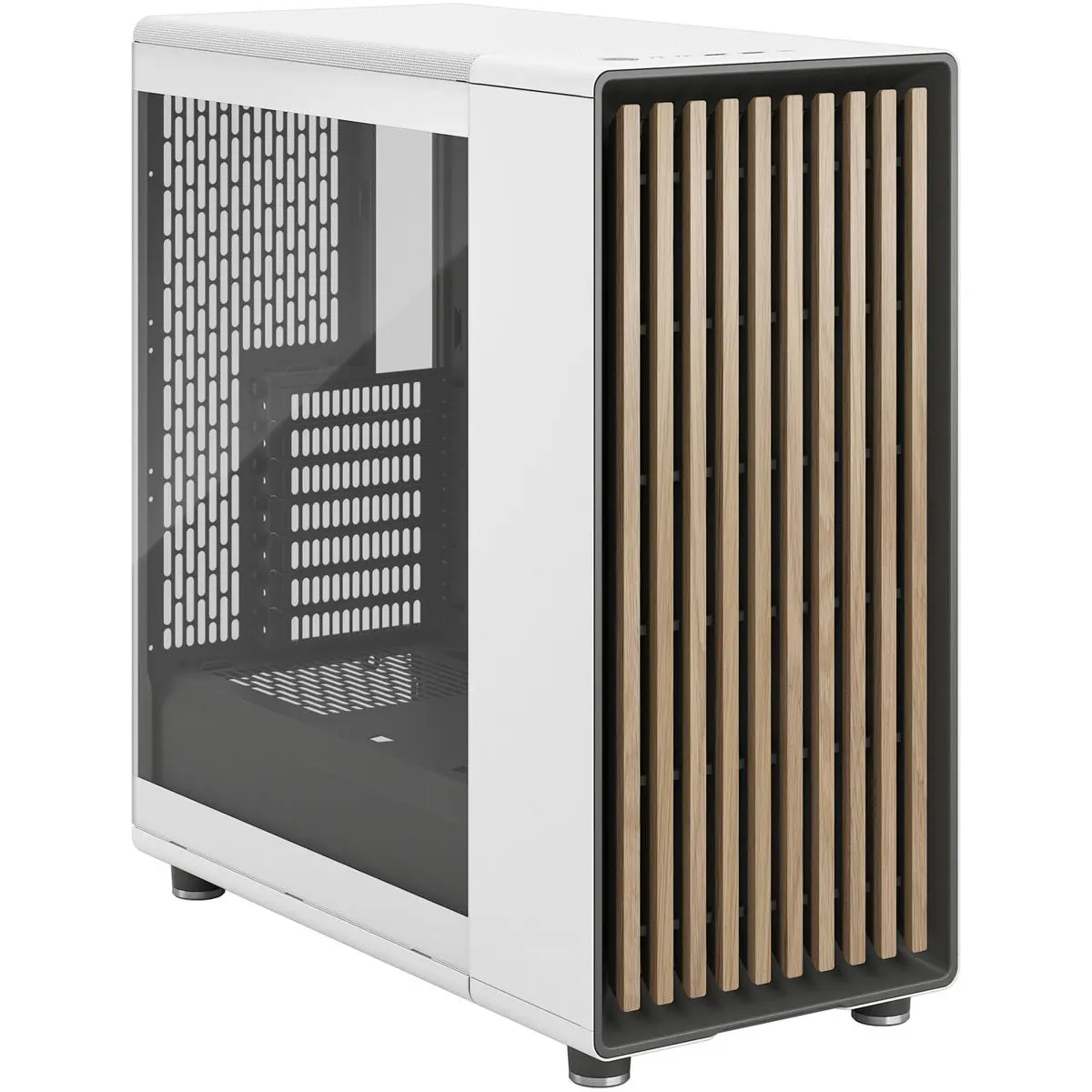 Fractal Design North Clear Tempered Glass ATX Mid-Tower Computer Case, Chalk White