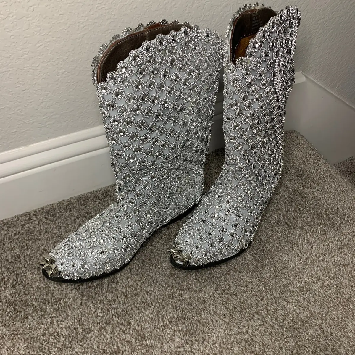 Slick Rick Bootz -Bedazzled Silver