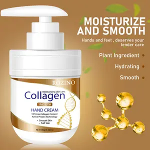 ROZINO Collagen Hand Cream - Deep Nourishment & Moisturization with Plant Ingredients for Smooth & Hydrated Hands - 100g