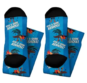 Funny Animal Socks Rise and Shine A-Hole Rooster Novelty Crew Socks