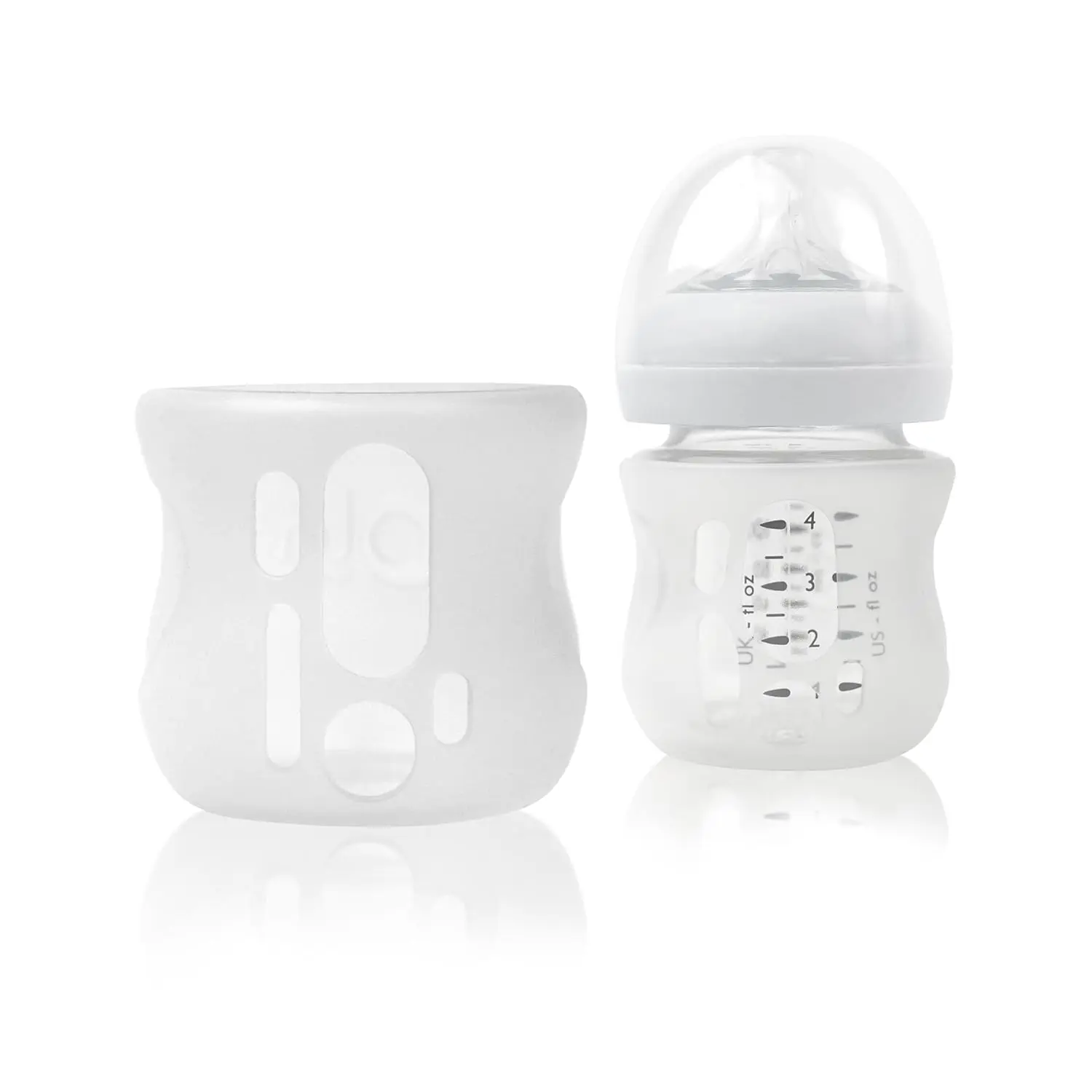 Silicone Sleeve  Avent Natural Glass Baby Bottles (4 oz, Translucent)
