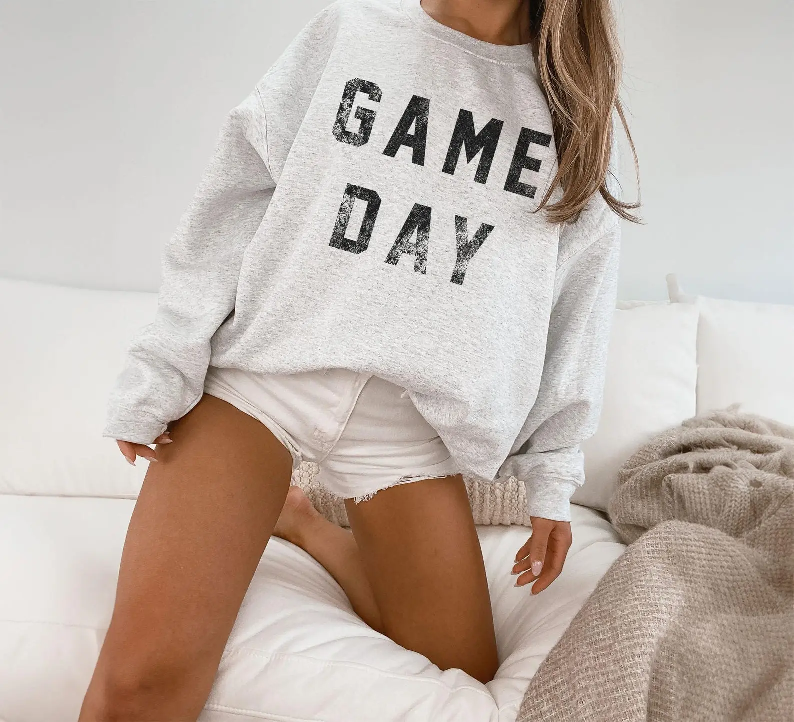 [Sale off up to 50%] Game Day Sweatshirt - Cute Tailgating Crewneck Pullover - Football Tailgate Outfit - Cozy Sports Fan Fall Boho Unisex Crewneck Sweatshirt