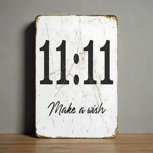 11:11 Make A Wish Metal Sign, Vintage Wall Art Poster Plaque, Wall Decor for Home Bedroom Dining Room, Home Decor, Home Decor Products, Home Office Decor, Living Room Decor, Indoor Home Decoration