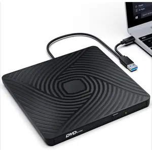 GJ    P-CWA04     External CD DVD Drive, USB 3.0 Type-C Optical Drive, 0.5-inch Ultra-Slim Portable DVD CD ROM Disc Player Reader Writer Rewriter Burner Recorder for Laptop PC MacBook Windows Linux Mac OS