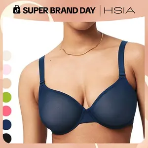 HSIA Seraphina Plus Size Unlined Soft Sheer Mesh Full Coverage Plus Size Summer Bra AirLight Breathable Underwire Support Transparent Lightweight Non Padded Minimizer Bra Convertible Multiway Bras Sexy Everyday Womenswear