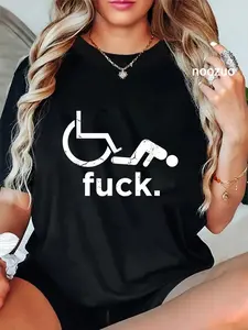 100% Cotton Unisex Funny Handicap Shirt Disabled Amputee Tee Humor Wheelchair T-Shirt Casual Top