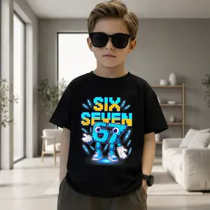67 Six Seven Funny Italian Brainrot Meme T-Shirt for Kids Boys Gaming Viral TikTok Shirt | Bruh T-Shirt, Short Sleeve Crewneck Solid Basic Tees Casual Tops 5-14 Years