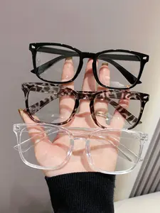 3 Pairs Small Frame Blue Light Blocking Glasses for Women, Fashion Plain Eyeglasses for Men, Casual All-Season Eyewear Decoration