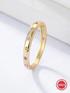 S925 Sterling Silver Fashion Artificial Zircon Decor Ring, Elegant Jewelry for Women for Party, Daily Decor, Trendy All-match & Exquisite Jewelry for Birthday Gift, Elegant Everyday Ring