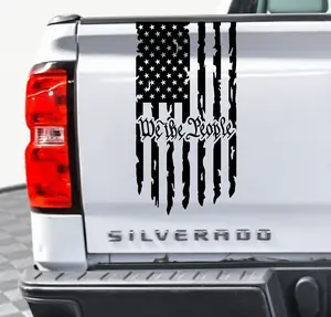 Thrilling Signs | We the People Flag Decal - Patriotic Hanging Flag Vinyl Sticker for Tailgate and Windows