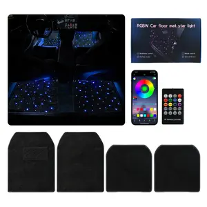 Starlight Car Mat Car Full Starlight carpet Starlight foot mat change color belt app Remote Control Light Effect LED Rugs 12V