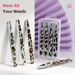 Tweezers Set - Professional Stainless Steel Tweezers for Eyebrows - Great Precision for Facial Hair, Splinter and Ingrown Hair Removal