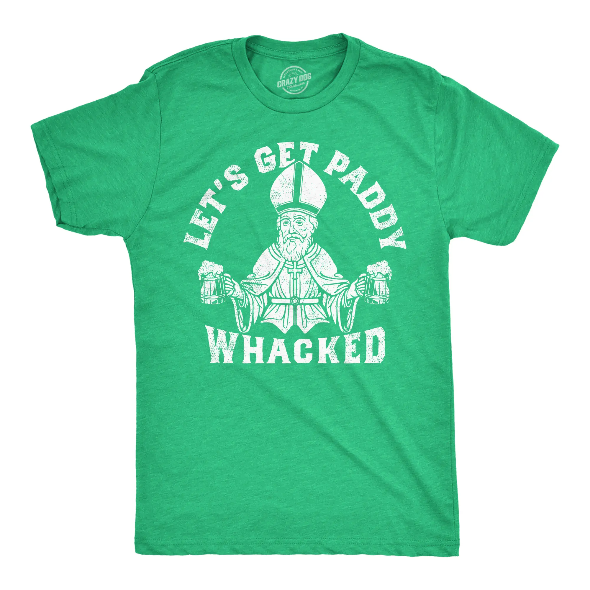 Mens Funny T Shirts Lets Get Paddy Whacked Sarcastic St Patricks Day Novelty Tee for Men Mens Funny T Shirts Cool Vintage Fashion T-Shirt Gift Classic Menswear Saint Patrick's Day Apparel for Men Funny Drinking Green -