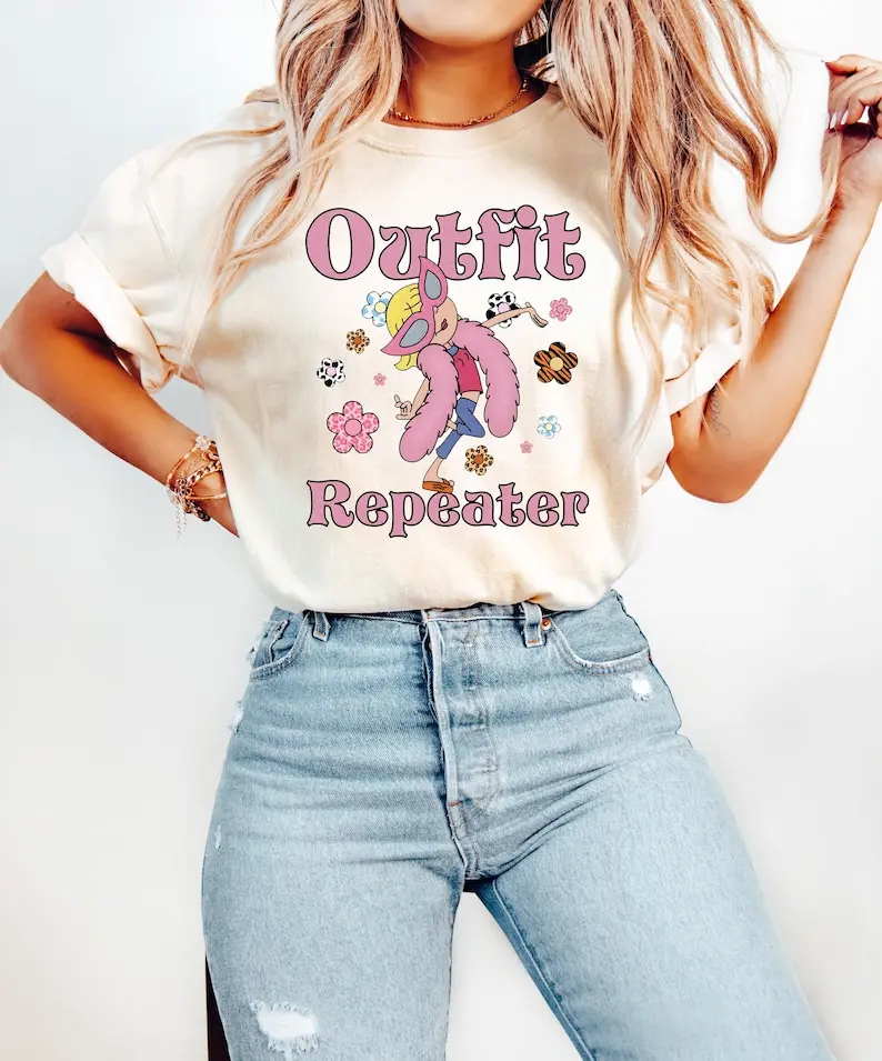 [Sale Up to 65% Off][Free Shipping] Outfit Repeater Graphic T-Shirt, Funny Retro Y2K Floral Tee, Vintage Nostalgia Shirt, Gildan 5000 Heavy Cotton, Unisex Gift