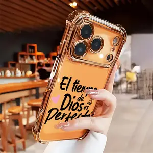 God’s Time is Perfect Spanish Print Soft Case for  iPhone 16 16e 17 Air 15 14 13 12 11 Pro Max Plus X XS Four-corner Thickened Shockproof Drop Protection Rugged Durable Silicone Cover