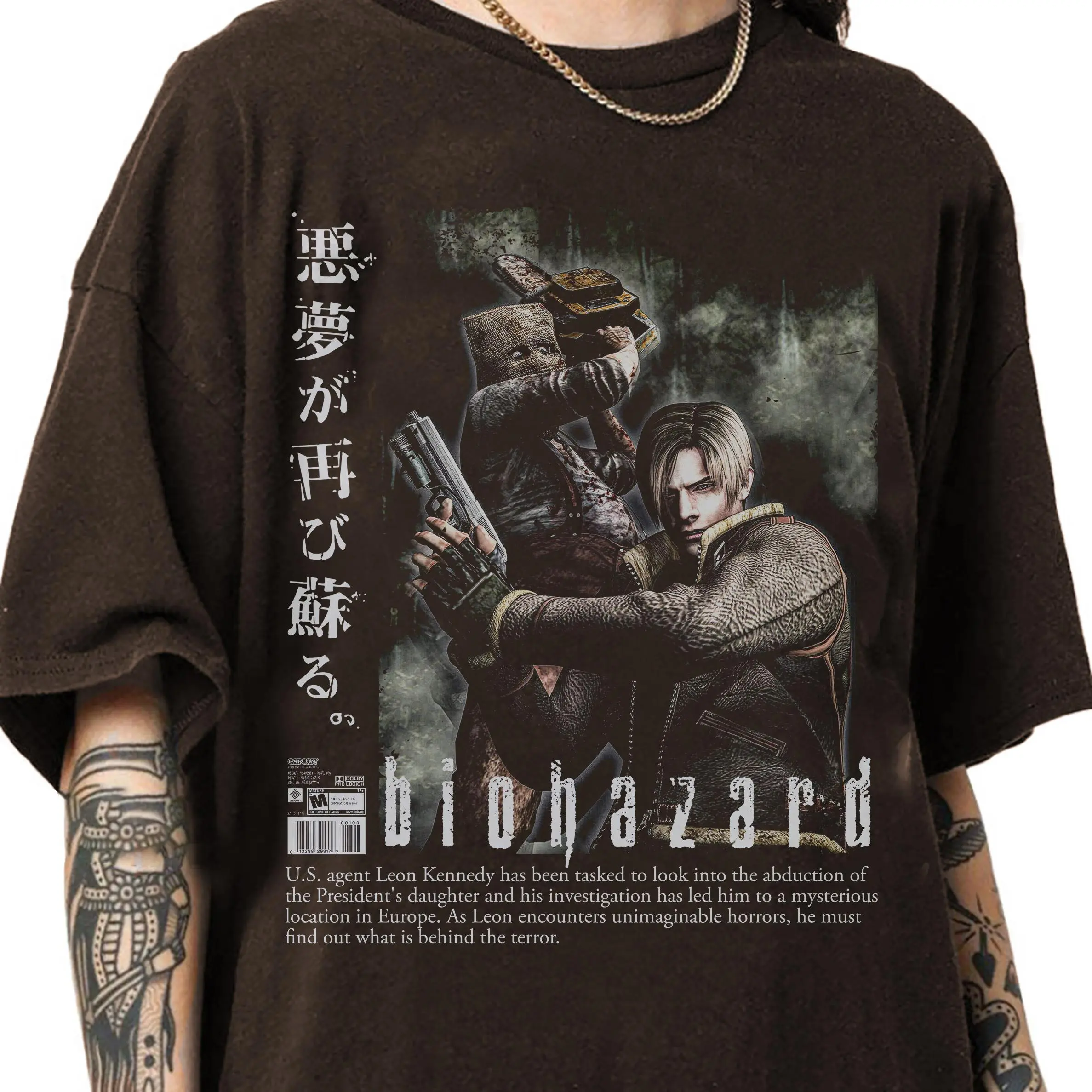 Vintage 90s Bootleg Biohazard Resident Evil T-Shirt, Leon Kennedy Retro Tee, Classic Survival Horror Graphic Shirt, Unisex Gamer Gift for Men & Women