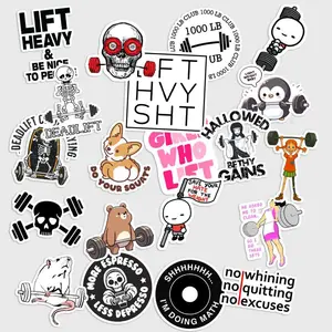 Sticker Pack 20 Powerlifting Vinyl Sticker, Squat Bench Deadlift Decal for Gym Bottle