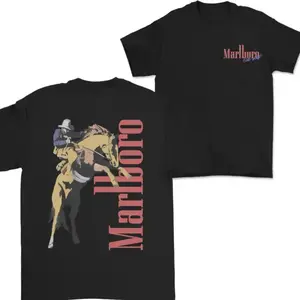 Vintage Marlboro Western Cowboy Double-Sided T-Shirt, unisex style, suitable for both men and womenComfortable and breathable