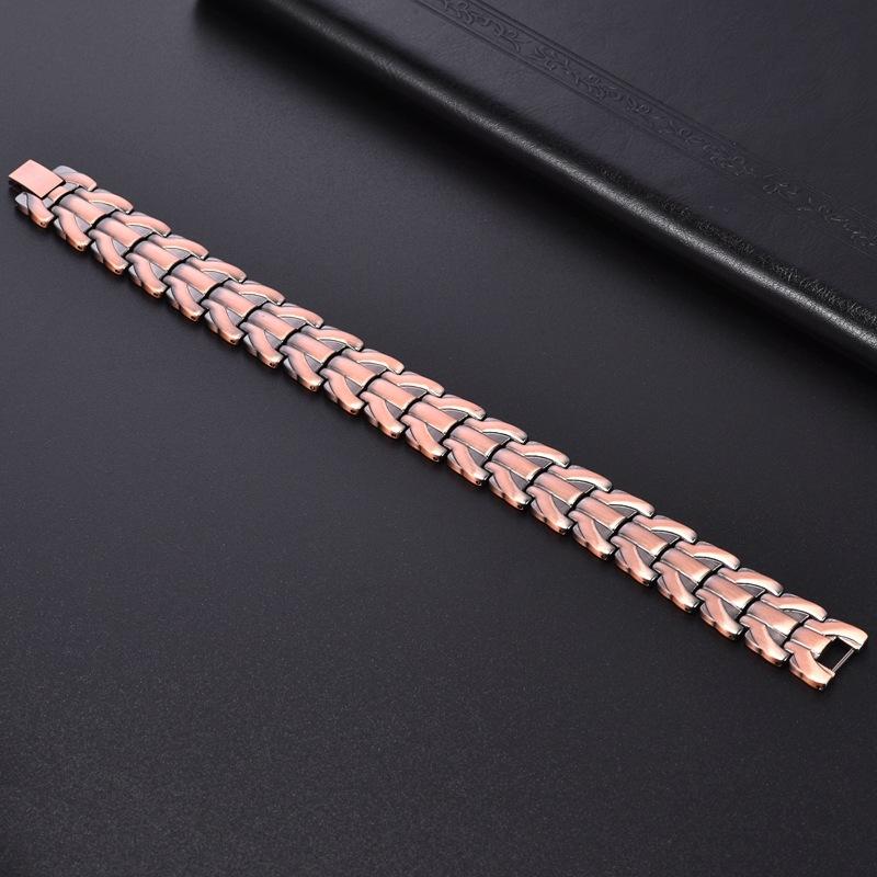 Red Copper Magnetic Bracelet for Men, 3500 Gauss Vintage Braided Bangle, Adjustable Health Bracelet for Wrist Joint Relief, Father's Day Gift for Dad