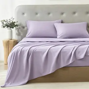 Cooling Bamboo Sheet Set Queen Size, Extra Deep Pocket Fit for 21" Mattresses, Lightweight Breathable Bedding, Soft Luxury Sheets with Pillowcases