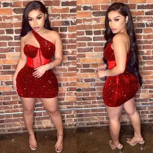 Women's Sexy Elegant Tight Dress Party Club Night Wear Hot Diamond Mini Dress Club Wear Sleeveless Fashion jaliyah prom dress graduation dresses