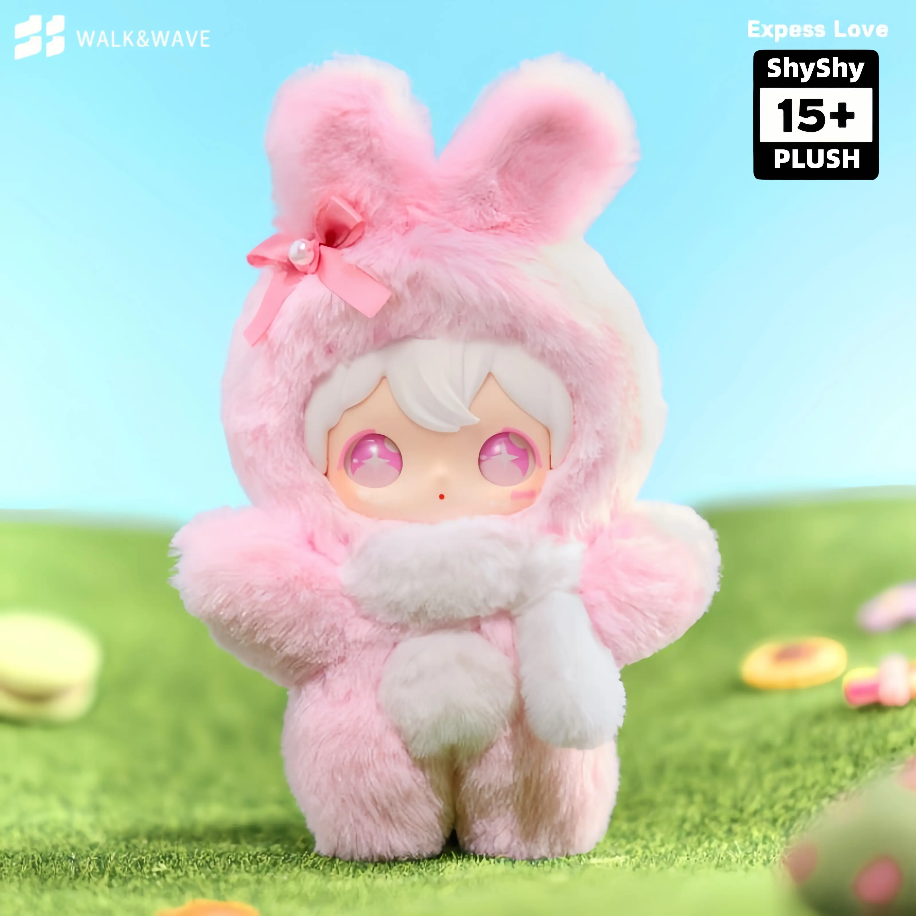 ShyShy Rabbit Open the Shining World Series Sealed Blind Box Collectible Figure - Rabbit Theme, Plush Squishy, Huggable Bag Decoration, Mystery Holiday Gift, Series Set