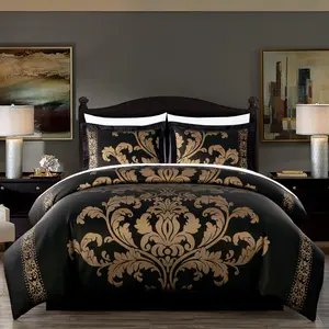 Valor 7-Piece Luxury Jacquard Floral Bed in a Bag Comforter Set