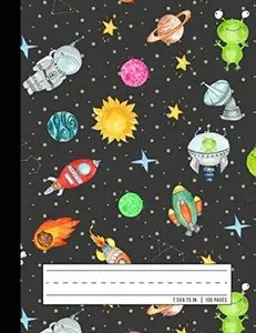 USED-Primary Composition Notebook: Grades K-2 School Exercise Book | Story Picture Space with Dotted Midline | Galaxy Rocket (Paperback)