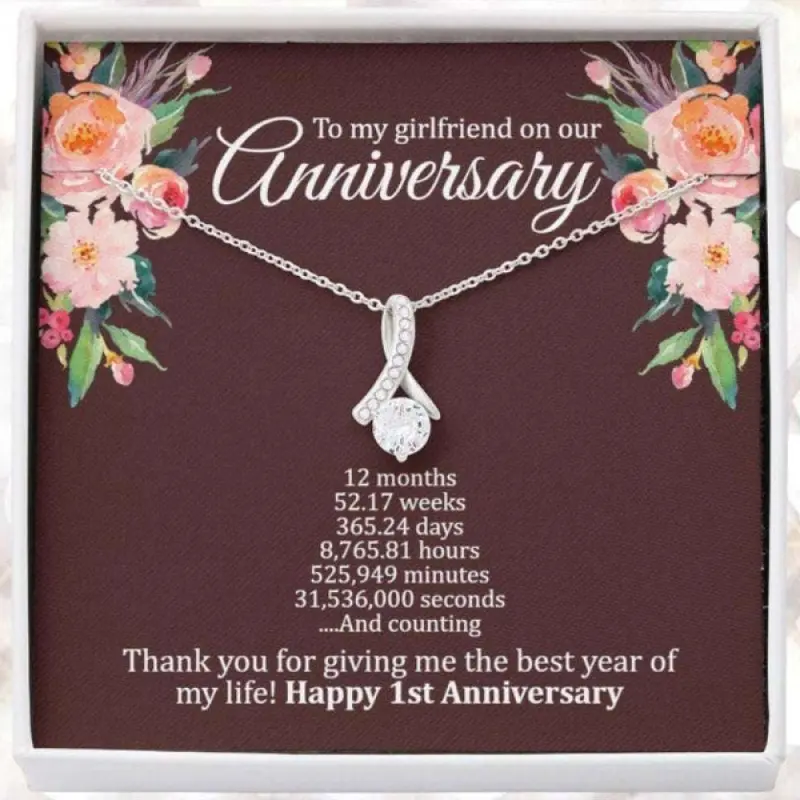 Girlfriend Necklace, 1 Year Anniversary Necklace For Girlfriend, First Year Anniversary, One Year Dating Anniversary Necklaces For Her Girlfriend