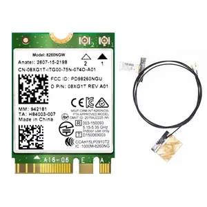 Intel AC 8260NGW NGFF M.2 WiFi Wireless Card Module - Supports NGFF M.2 2230 Standard, 2 Antennas, Dual Band (2.4 GHz, 5 GHz), 867M Speed, Bluetooth 4.2, Win 10 Compatible, for Notebooks & Desktop Machines, Support Ngff M.2 2230 Standard