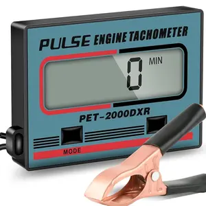 Small Engine Tachometer Digital  RPM Gauge  Tach Hour Meter with Clip Mini Inductive Pulse Tachometer RPM Gauge Tester for  Marine Outboard Boat  Lawn Mower Tacho Meter