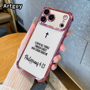 Phone Case for iPhone 17 16 Pro Max 15 Plus 14 13 12 11 E Air Christ - given Strength Pattern Anti-drop Durable Total Protective Shockproof Transparent Cover Casing