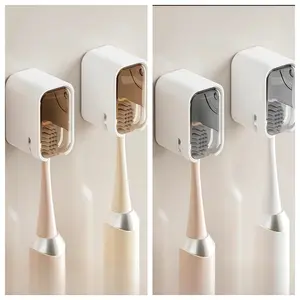 Wall-Mounted Toothbrush Holder with Cover, Upgrade Single Slot Design for Bathroom Organization, Durable Toothbrush Storage Solution, Dustproof Toothbrush Holders