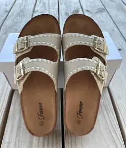 Taupe Double Strapped Sandals