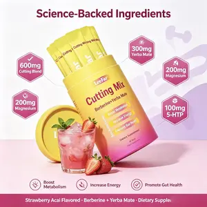 LeeFar Cutting Mix Berberine & Yerba Mate, Strawberry Acai Flavor, 30 Sticks