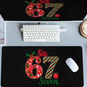 Christmas Number 67 Pattern Gaming Mouse Pad Extra Large Computer Mouse Pads for Desk XXL Mouse Pad for Laptop Big Mouse Pad Extended Mouse Pad Non Slip Mousepad with Non - Slip Rubber Base Stitched Edge for Home and Office