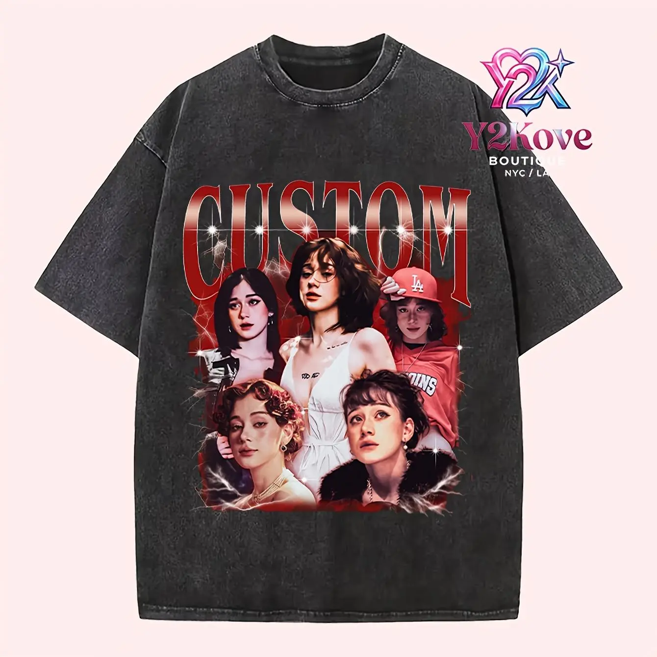 Custom Bootleg Rap T-Shirt, Custom Face Shirt With Name, Graphic Tee, Birthday, 90s Graphic Tee Style, Personalize Your Name, Gift For Him, For Her