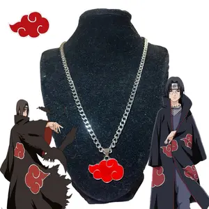 Naruto Akatsuki Necklace Stainless Steel 5mm Inspired by Red Cloud 20-Inch Length Comfortable Fit Accessory for Fans