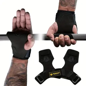 Manueklear Gym Straps Weight Lifting, Double Leather Lifting Straps for Men, Deadlift with Cushion Wrist Loop, Gym Lifting Wrist Wraps