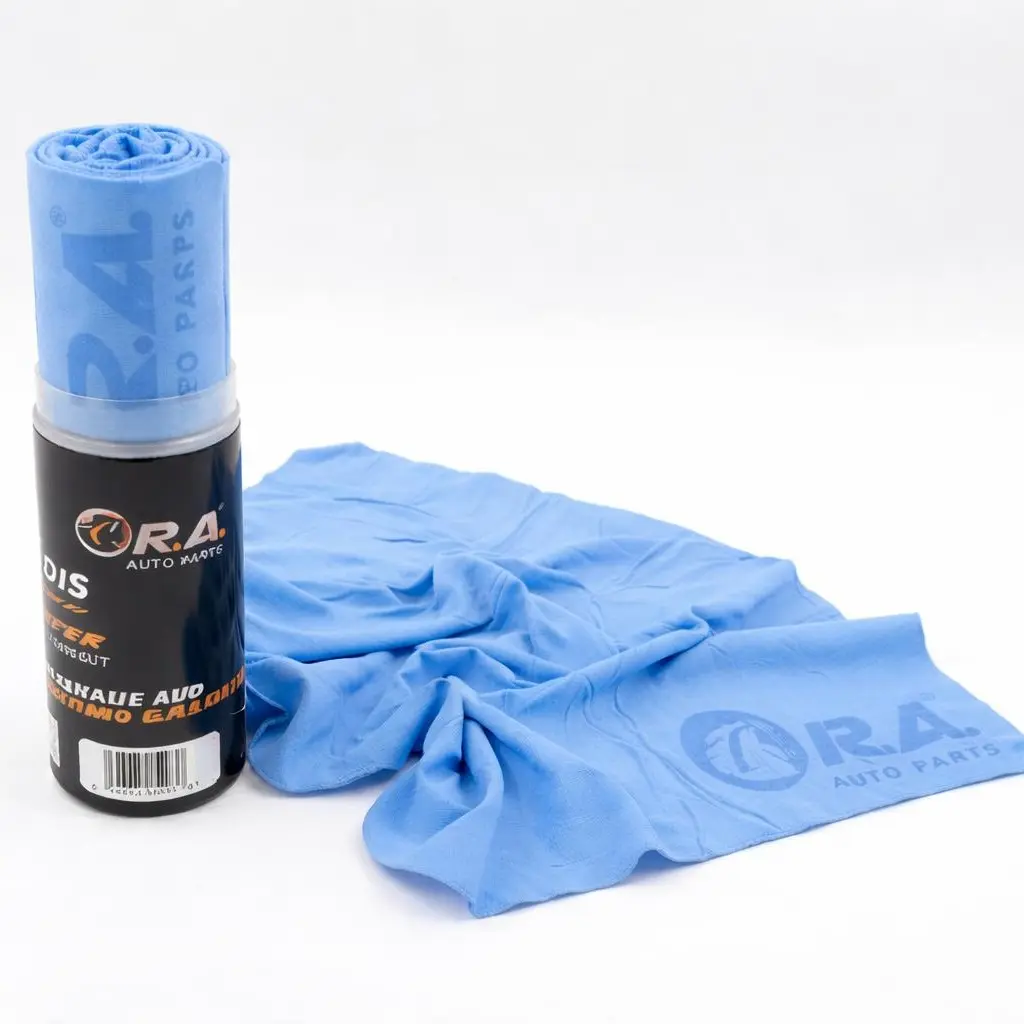 R.A Autoparts PVA Car Drying Shammy Cloth (26x17in, Blue) - Super Absorbent Synthetic Chamois for Car Washing, Garage Storage, Surface Cleaner - 20x Water Absorption, Streak-Free Finish, Cost-Effective Storage Container, Auto Detailing Towel