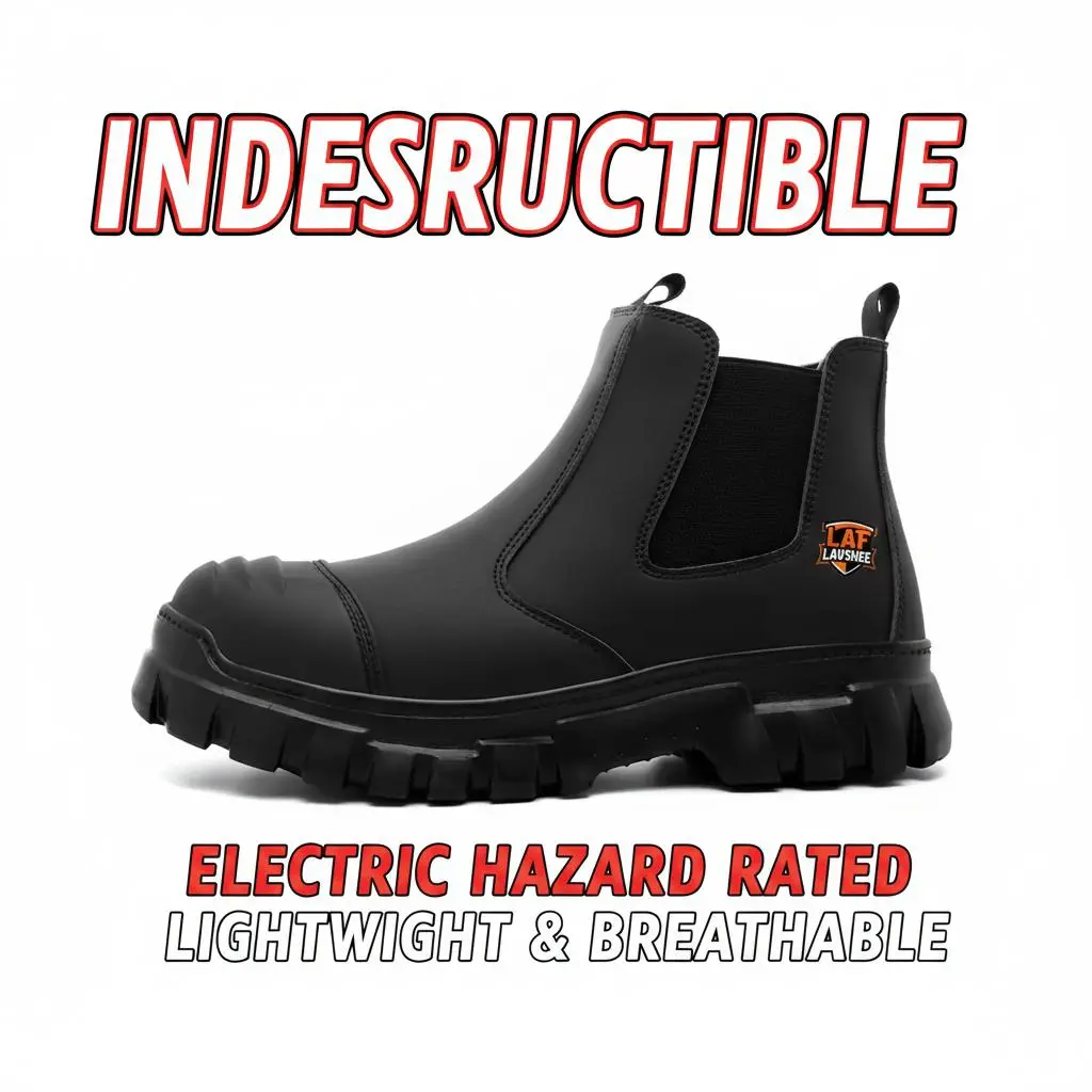 Brown Safety Shoes with Steel Toe, Lightweight Anti Slip Work Sneakers, Splash Proof, Smash Resistant and Breathable for Farm, Field Work and Light Construction