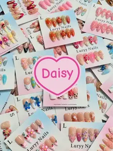 Daisy:20sets handmade press-on nails selectable size and length random style