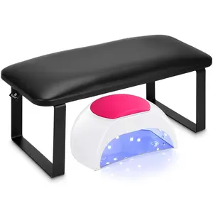 Arm Rest for Nails Tech - Non-Slip Nail Arm Rest, Detachable Manicure Hand Pillow for Home or Salon Use (Black)