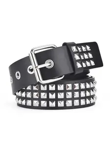 Punk Style Studded Decor PU Leather Belt, PU Buckle Belt, Fashion Belt for Party, Daily Clothing Decor, Trendy All-match & Exquisite Belt for Birthday Gift