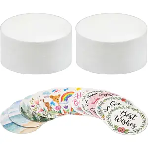 100 count Round Blank Cards 300 GSM 3"  Paper Cardstock Thick Paper Cutout Use for Painting Drawing, DIY Craft Projects, Homemade, Classroom Bulletin Board Decoration(White)