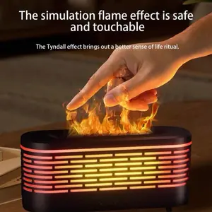 1PC Simulated Flame Aroma Diffuser Lamp – USB Powered, 7-Color RGB Light, Flame Effect Humidifier & Essential Oil Diffuser, Air Purifier With Auto Shut-Off Protection, 120ml Capacity, Ultra-Quiet Operation. Ideal For Room Decor, Office, Living Room, Study