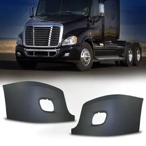 Torque Freightliner Cascadia Left and Right Bumper Cover Replacement Set (with Fog Light Hole) for 2008-2017 Semi Trucks Driver Left Side LHD Passenger Right Side RHD (TR071-L & TR071-R)