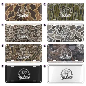 Eat More Beef License Plate, 12" x 6" Premium Aluminum Tag, Camo Design, Rustic Farm Vehicle Decor, Personalized Beef Support Plate
